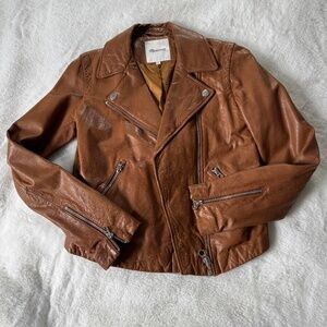 Madewell Brown Leather Biker Jacket